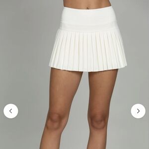 Camnoli cream White goldhinge Pleated athletic tennis golf pickleball mini Skirt